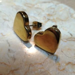 Golden heart earrings